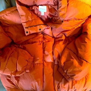 Puffer jacket in a beautiful rust color